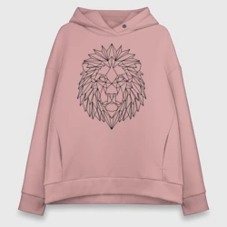 Женское худи Oversize хлопок Геометрический Лев