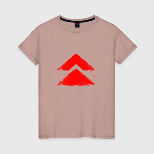 Женская футболка хлопок с принтом Ghost of Tsushima Red Logo (Z), вид спереди #2