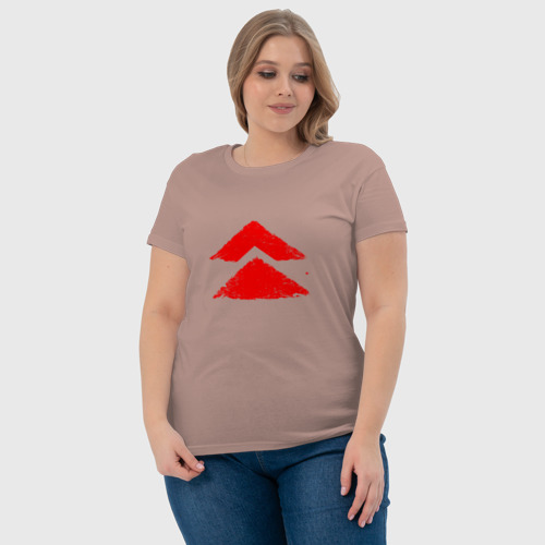 Женская футболка хлопок с принтом Ghost of Tsushima Red Logo (Z), фото #4