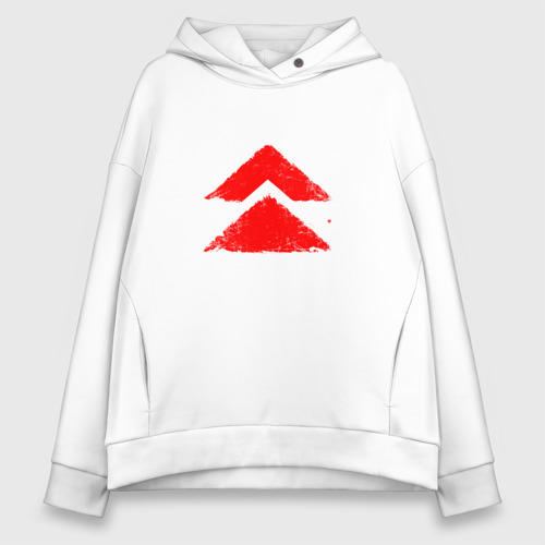 Женское худи Oversize хлопок Ghost of Tsushima Red Logo