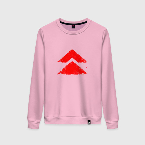 Женский свитшот хлопок Ghost of Tsushima Red Logo, цвет светло-розовый