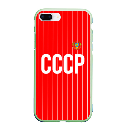 Чехол для iPhone 7Plus/8 Plus матовый Форма сборной СССР, цвет салатовый