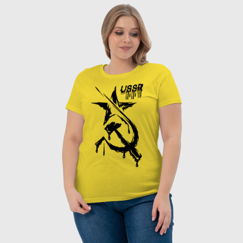 Женская футболка хлопок с принтом СССР, фото #4