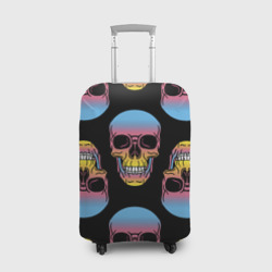 Чехол для чемодана 3D Neon skulls - pattern