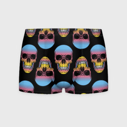 Мужские трусы 3D Neon skulls - pattern