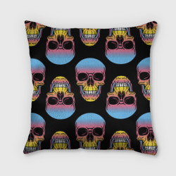 Подушка 3D Neon skulls - pattern