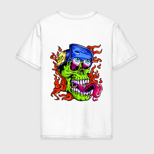 Мужская футболка хлопок Cool skull - Tongue, цвет белый - фото 2