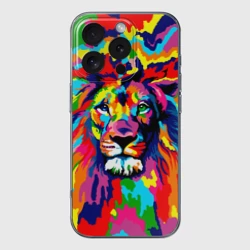 Чехол для iPhone 16 Pro Max силиконовый с защитой камеры Лев Artistic Art