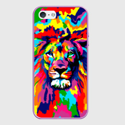 Чехол для iPhone 5/5S матовый Лев Artistic Art