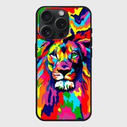 Чехол силиконовый для Apple iPhone 15 Pro Мax матовый Лев Artistic Art
