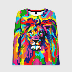 Женский лонгслив 3D Лев Artistic Art