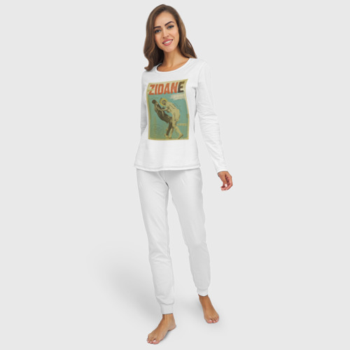 Женская пижама с лонгсливом хлопок Зидан, цвет белый - фото 3