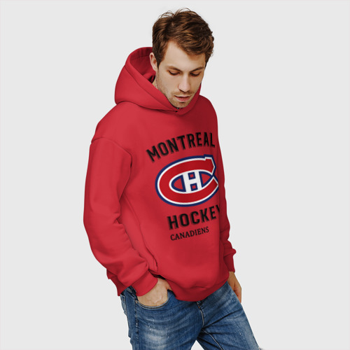Мужское худи Oversize хлопок Montreal Canadiens, цвет красный - фото 7
