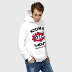 Худи с принтом Montreal Canadiens для мужчины, вид на модели спереди №5. Цвет основы: белый