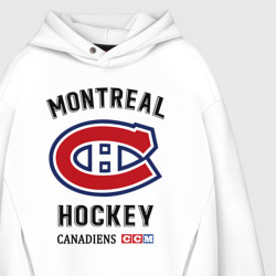 Худи с принтом Montreal Canadiens для мужчины, вид на модели спереди №3. Цвет основы: белый