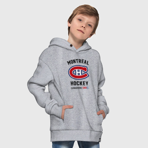 Детское худи Oversize хлопок Montreal Canadiens, цвет меланж - фото 9