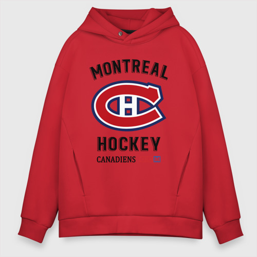 Мужское худи Oversize хлопок Montreal Canadiens, цвет красный