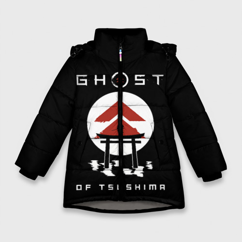 Зимняя куртка для девочек 3D Ghost of Tsushima, цвет светло-серый