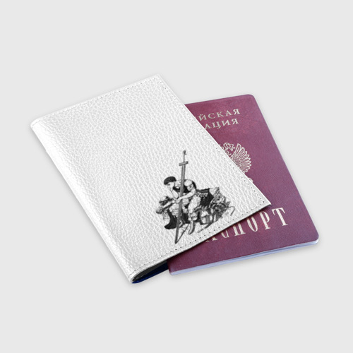 Обложка для паспорта матовая кожа Берсерк сидит, цвет синий - фото 3