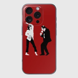 Чехол для iPhone 16 Pro Max силиконовый с защитой камеры Криминальное чтиво - танец Мии