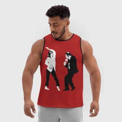 Мужская спортивная майка 3D Криминальное чтиво - танец Мии - фото 2