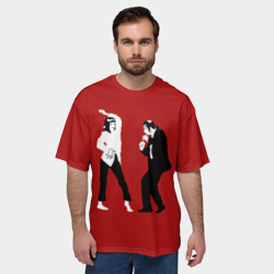Мужская футболка oversize 3D Криминальное чтиво - танец Мии - фото 2