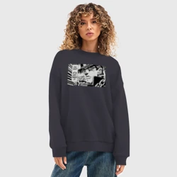 Женский свитшот oversize без начеса хлопок О нет, это Джотаро! - фото 2
