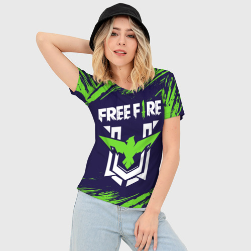 Женская футболка 3D Slim Free fire Фри фаер, цвет 3D печать - фото 3