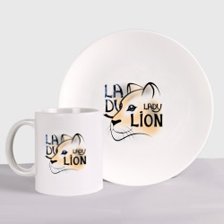 Набор: тарелка + кружка LADY LION