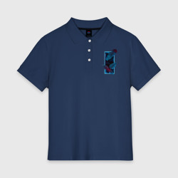 Женское поло хлопок Неновые листья цветов