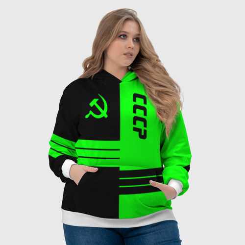 Женская толстовка 3D СССР black-green, цвет 3D печать - фото 6