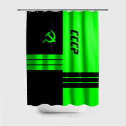 Штора 3D для ванной СССР black-green