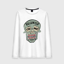 Мужской лонгслив хлопок Halloween Skull Retro