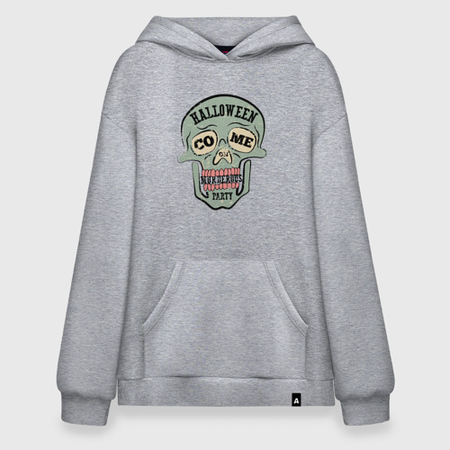 Худи SuperOversize хлопок Halloween Skull Retro, цвет меланж