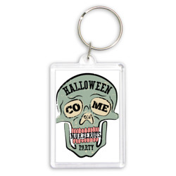 Брелок прямоугольный 35*50 Halloween Skull Retro