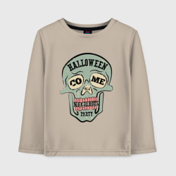 Детский лонгслив хлопок Halloween Skull Retro