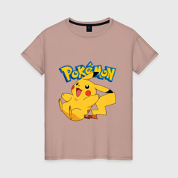 Женская футболка хлопок Pokemon Pickachu