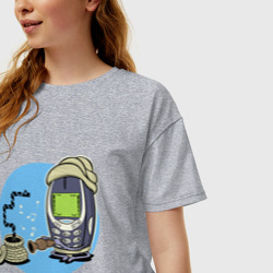 Женская футболка хлопок Oversize Nokia 3310 - фото 2