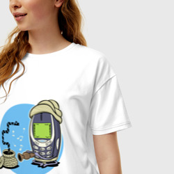 Женская футболка хлопок Oversize Nokia 3310 - фото 2