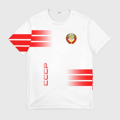 Мужская футболка 3D с принтом СССР, вид спереди #2