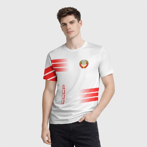 Мужская футболка 3D с принтом СССР, фото на моделе #1