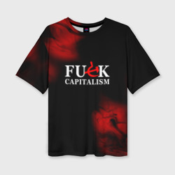 Женская футболка oversize 3D Не люблю капитализм