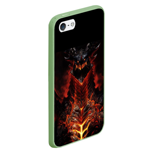 Чехол для iPhone 5/5S матовый Hydro Dragons, цвет салатовый - фото 3