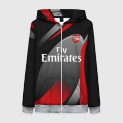 Женская толстовка 3D на молнии Arsenal uniform