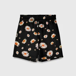 Детские спортивные шорты 3D Ромашки в ночи