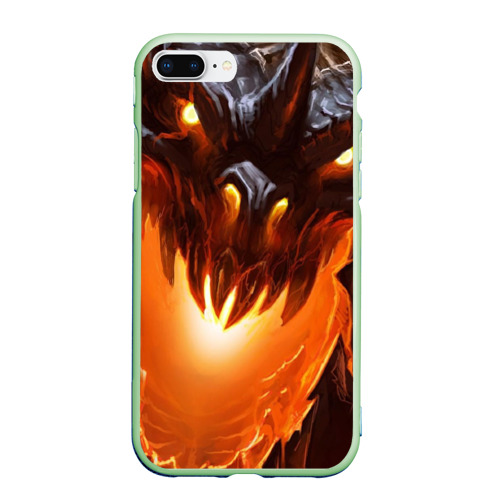 Чехол для iPhone 7Plus/8 Plus матовый Дракон Лавы, цвет салатовый