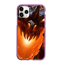 Чехол для iPhone 11 Pro Max матовый Дракон Лавы