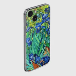 Чехол для iPhone 15 силиконовый с защитой камеры Ирисы Ван Гога - фото 2