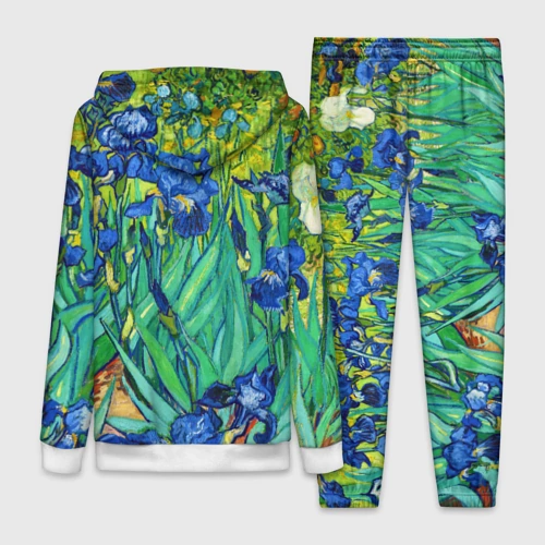 Женский костюм 3D с принтом Ирисы Ван Гога, вид сзади #1