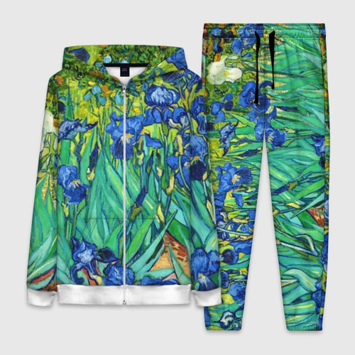 Женский костюм 3D с принтом Ирисы Ван Гога, вид спереди #2